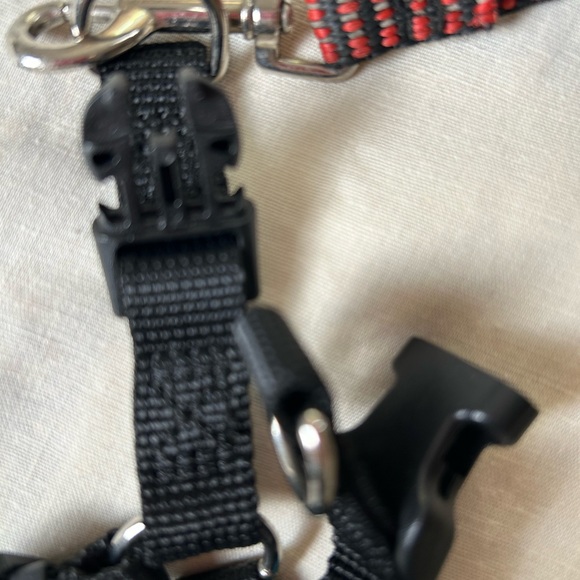 Dog Harness and leash Sz S soft clips on the shoulders 1/2 inch wide web leash - Picture 5 of 8